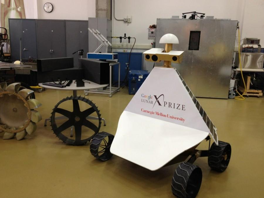 This robotic moon rover is intended to one day explore the lunar surface.