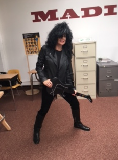 The struggles of being Mrs. Bergen as a member of Kiss on Halloween