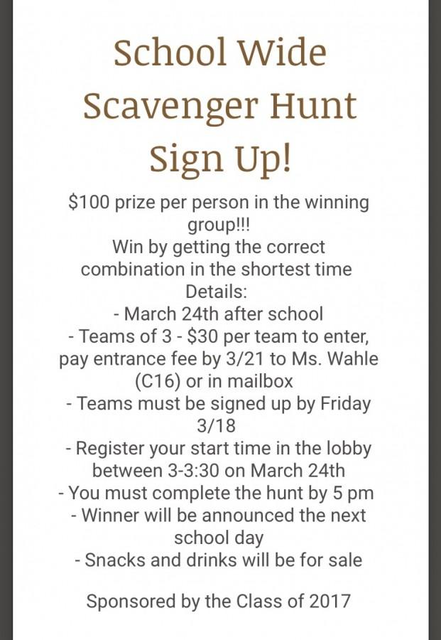 Sign up for Scavenger Hunt