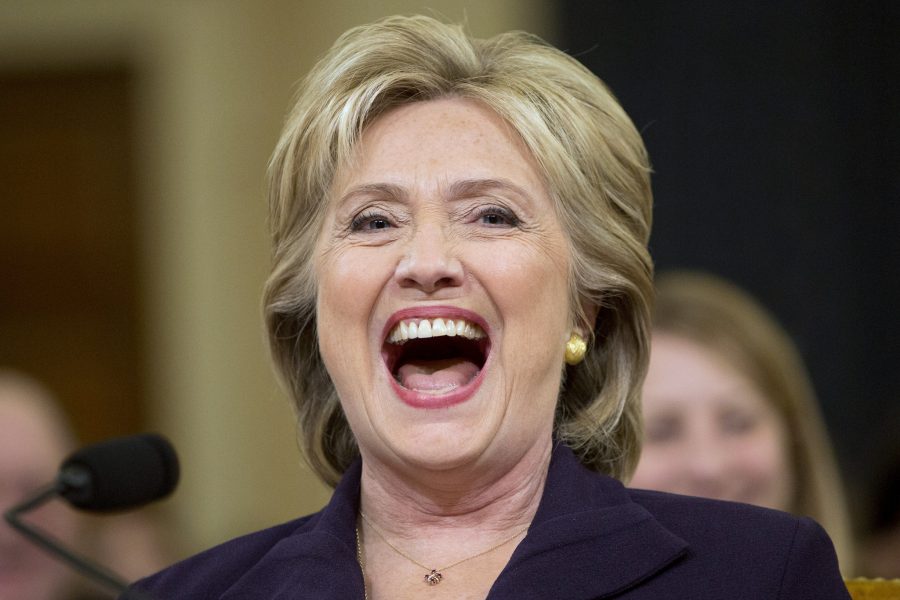 Hillary laughing about her competition.