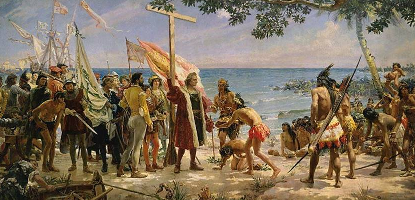 The Arrival of Christopher Columbus to America 1492 (Painting by John VanDerlyn)