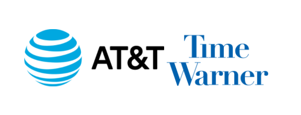 AT&T and Time Warner Logos Respectively