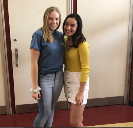 Allison Nevias and Katerina Rettino performed a song in French at the Language Gala.