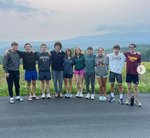 Madison Cross Country runners posing in Vermont at Cross Country Camp.