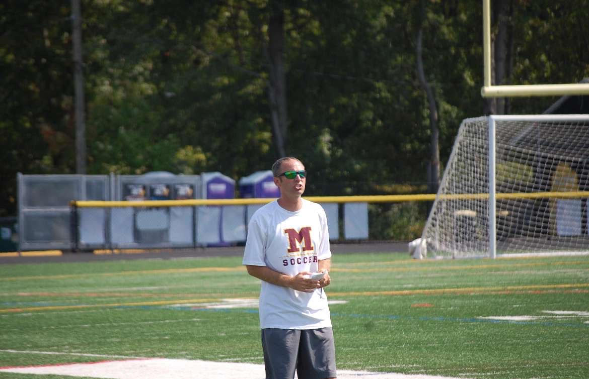 Coach Devico coaching his team at the Hanover Park Hive.