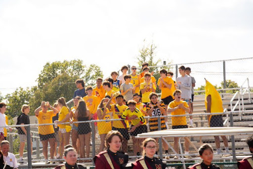 Madison High School Student Section Supporting the Madison Football Team in their 49-13 win against Mountain Lakes. 