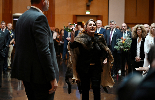 Australian Senator Lidia Thorpe yelling at King Charles.