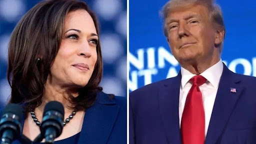 The two presidential candidates, Kamala Harris (left) and Donal Trump (right), for the 2024 election. 